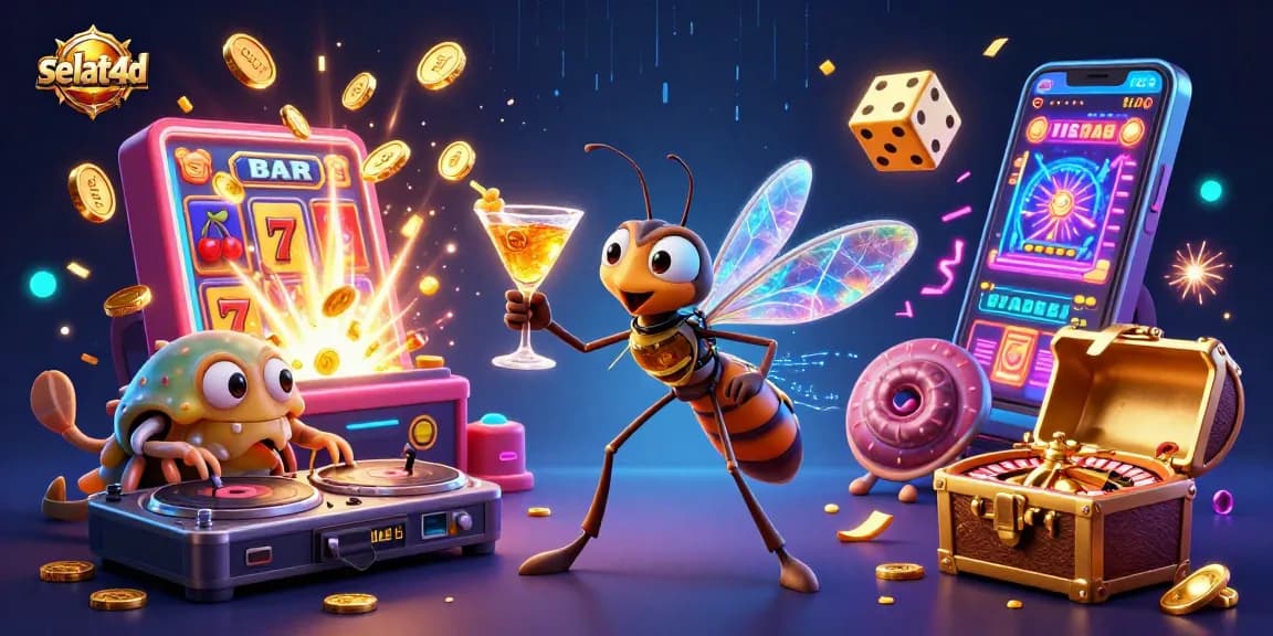 Experience the excitement of selat4d gaming with vibrant characters and dynamic casino elements.