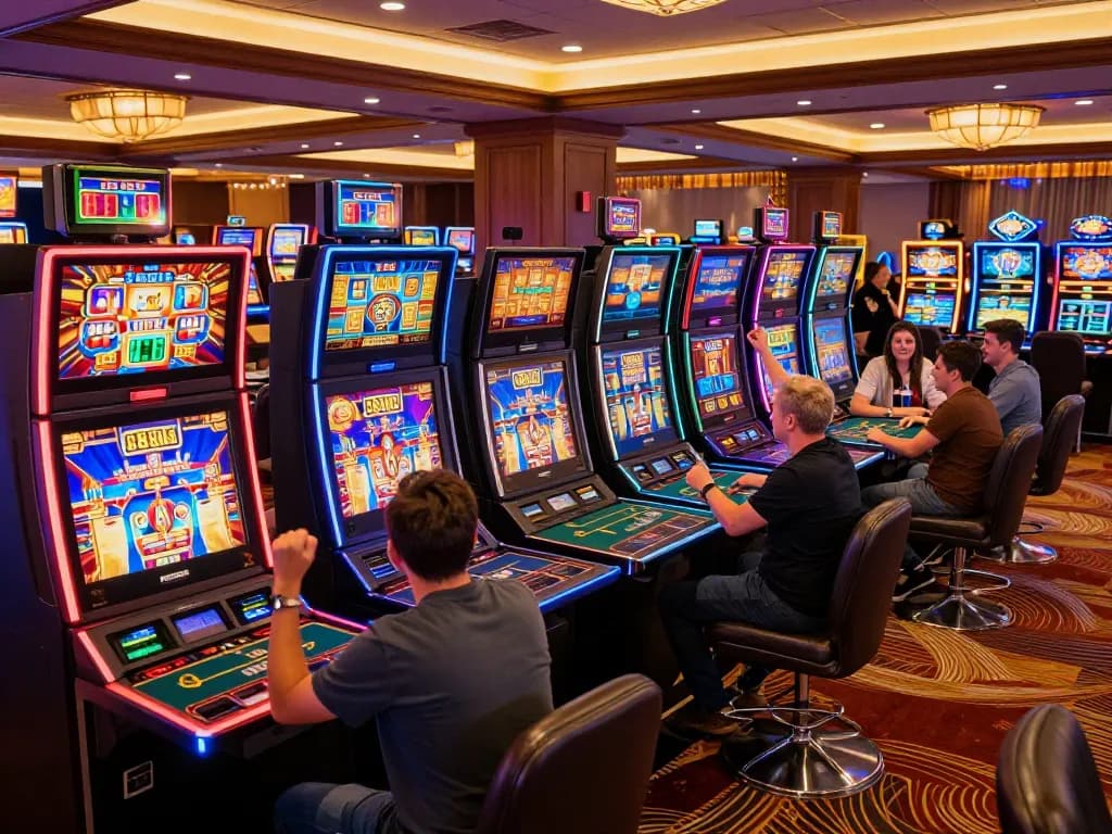 Players enjoying games at 888newcasino highlighting dynamic slots and vibrant atmosphere.