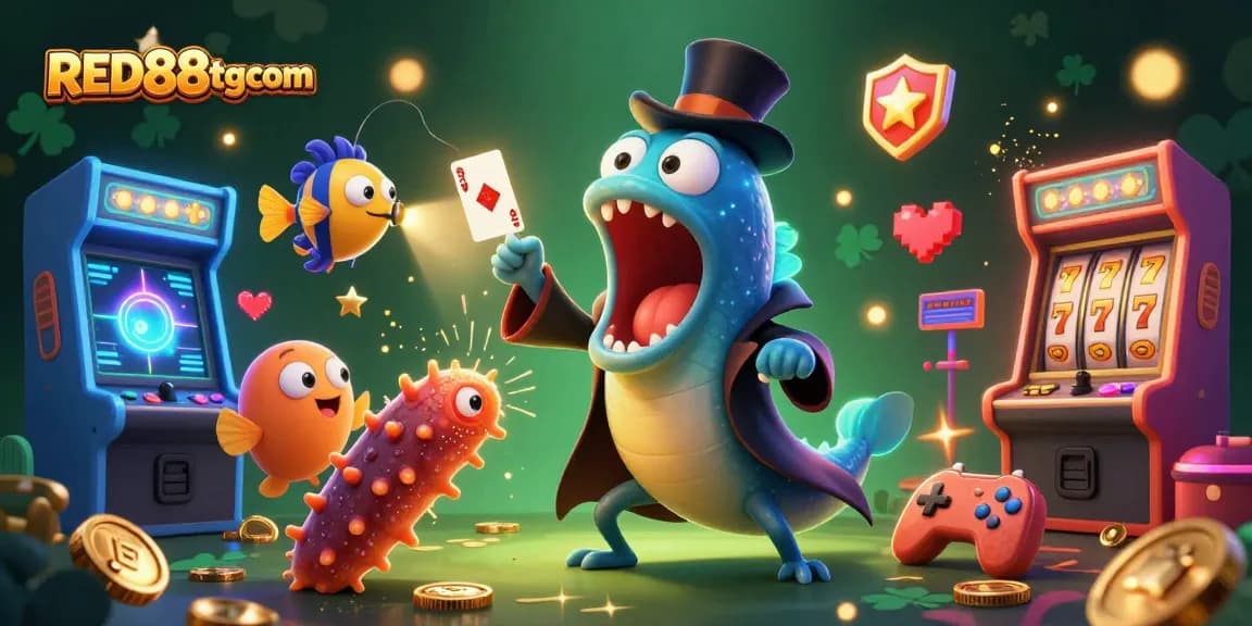 Experience the excitement of RED88tgcom with a magical 3D casino scene featuring unique underwater characters.