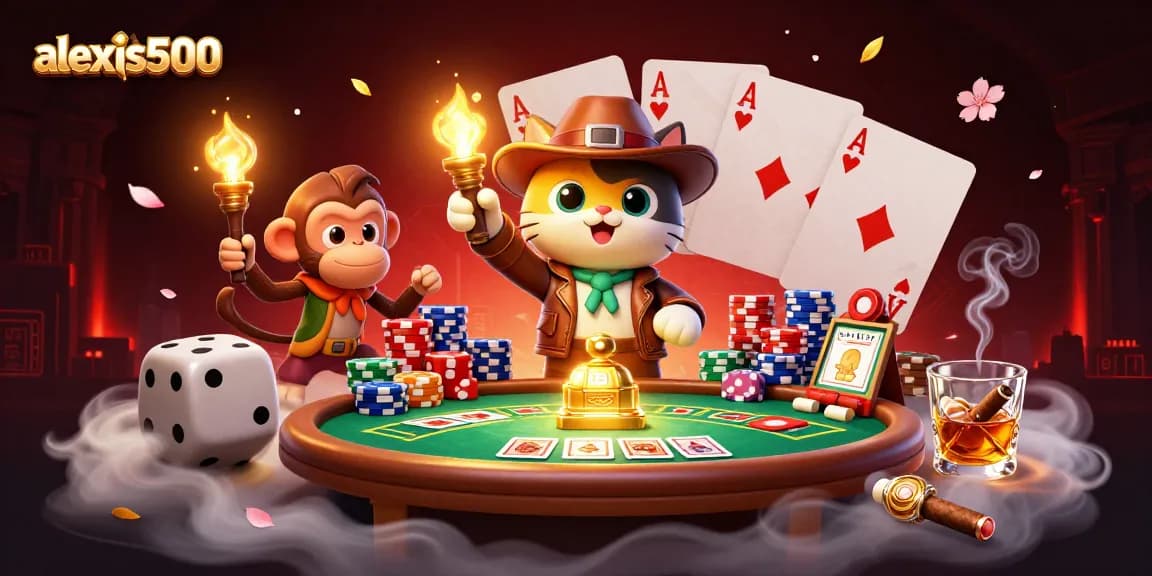 Experience exciting wins at alexis500 with a thrilling gambling scene featuring colorful poker elements.