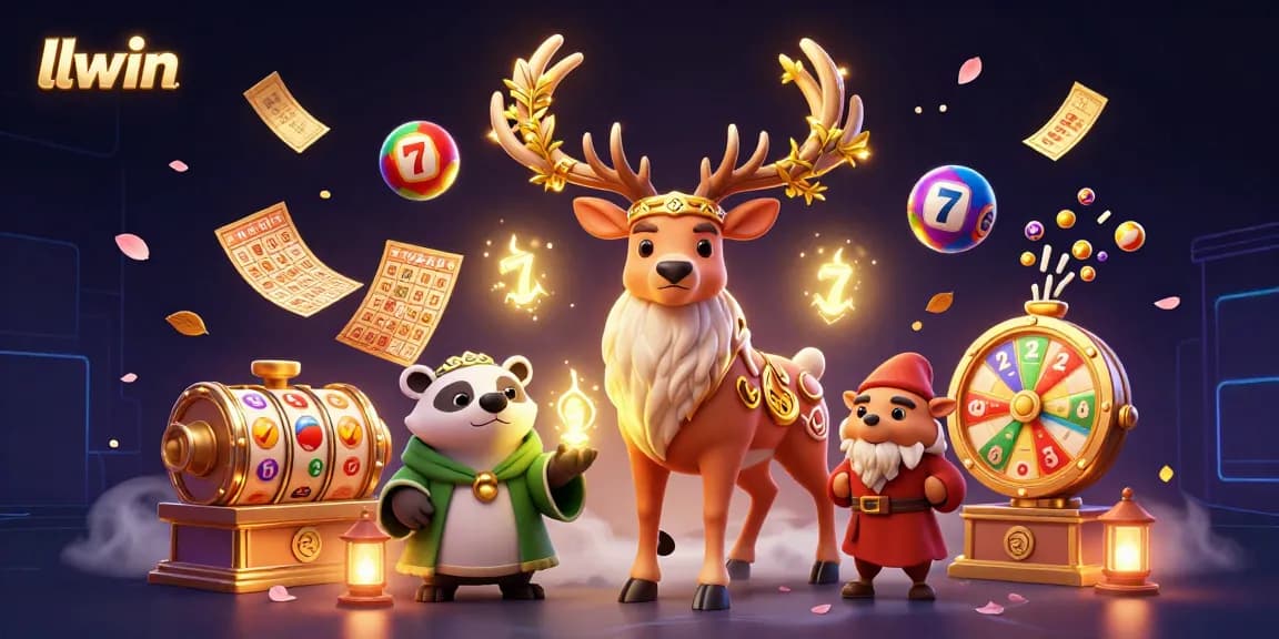 llwin offers exciting gambling options with vibrant slot reels, magical characters, and casino elements.