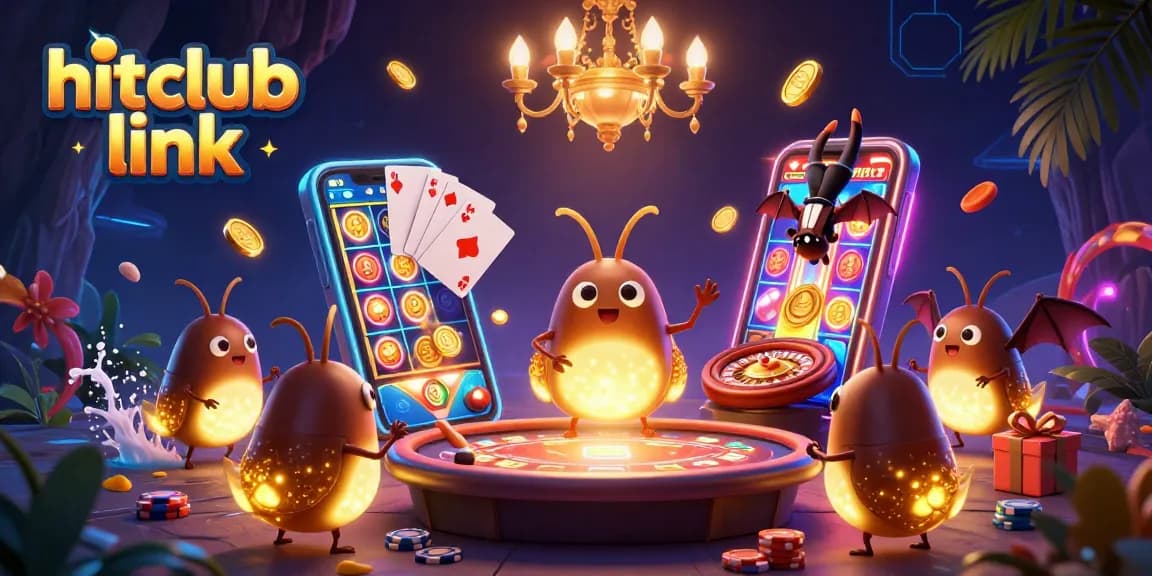 Spin your way to wins with the hitclub link in this colorful casino scene!