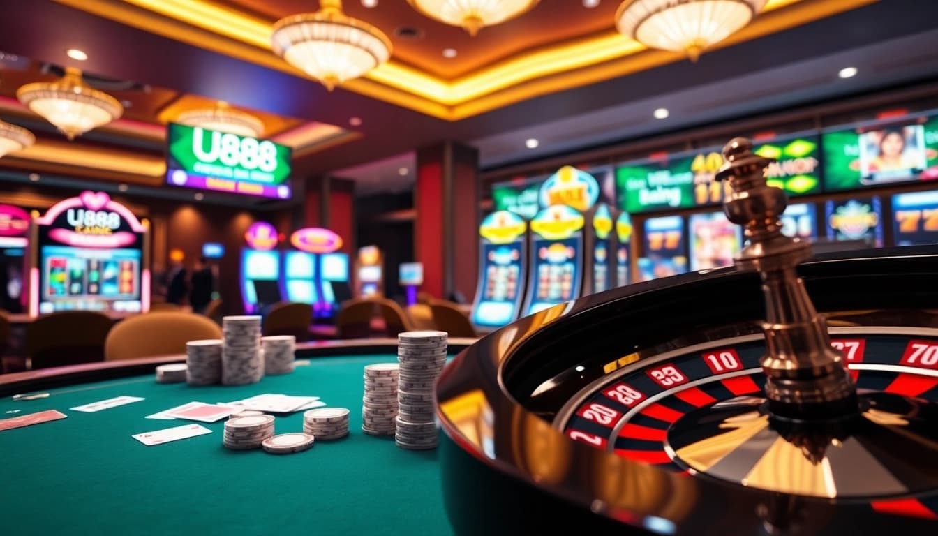Experience the excitement of U888 online casino with vibrant games and live betting action.