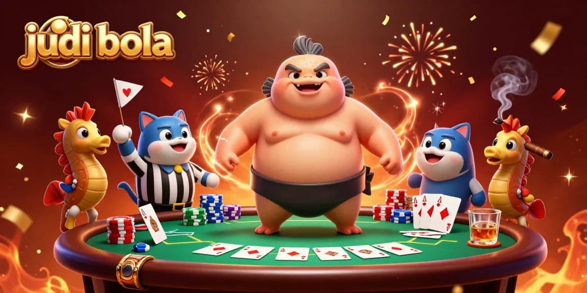 Experience the thrilling judi bola action in a vibrant underwater poker scene with unique characters.