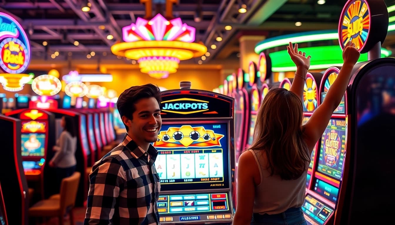 Menangkan slot 5k di mesin judi dengan suasana kasino yang ceria.