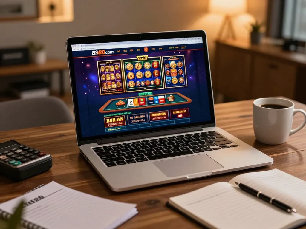 Engaging online gaming scene with vibrant interface on u888 com displaying slots and live dealer tables.