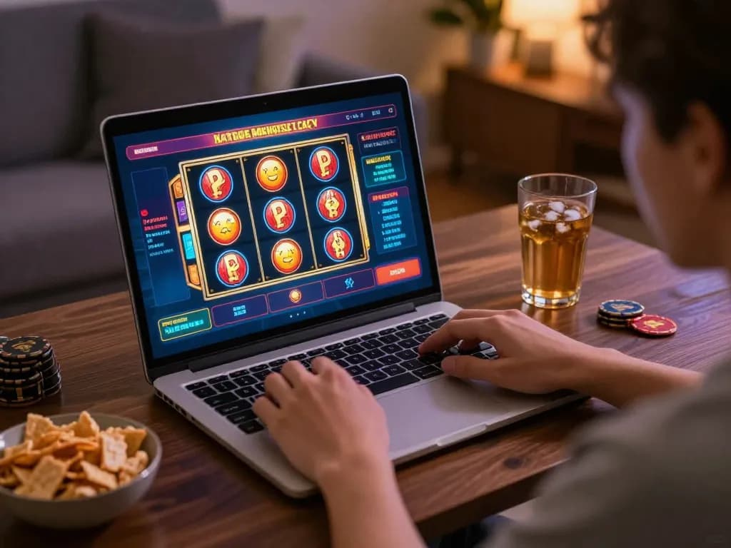 Engaging online gaming experience at home showing qtr88 slots and poker games in action