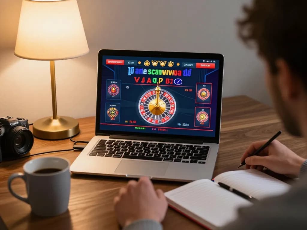 Player engaged in nk88 trang chủ online gaming from home with laptop and strategy notes