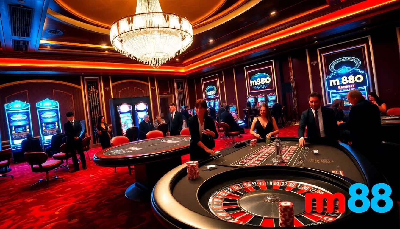 Experience thrilling action at m88's vibrant casino table games, filled with excitement and luxury.