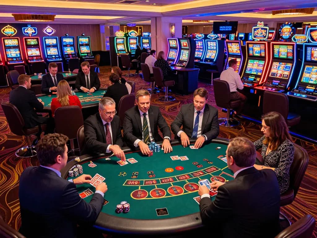 Engaged players at NET88 casino table enjoying strategic gameplay and vibrant atmosphere