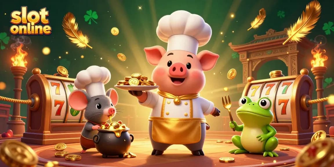 Menangkan permainan slot online dengan pengalaman imersif chef pig, mouse, dan frog di DEWATASLOT888.