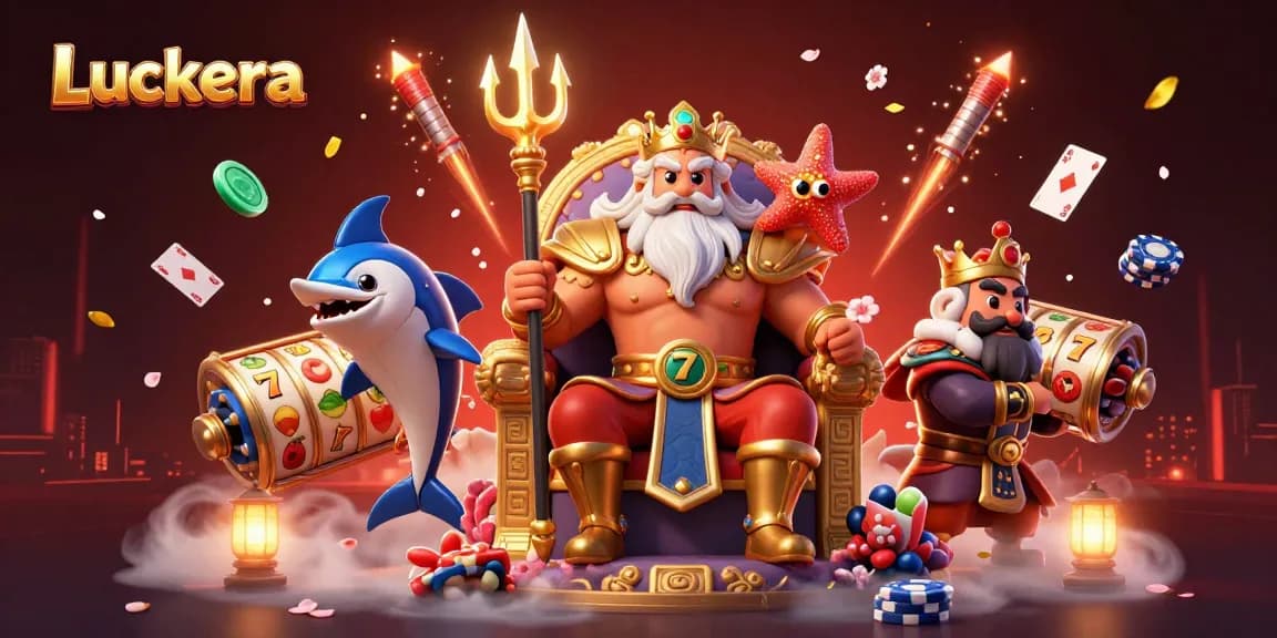 Luckera features Neptune and his magical casino realm with thrilling slot action and vibrant celebrations.