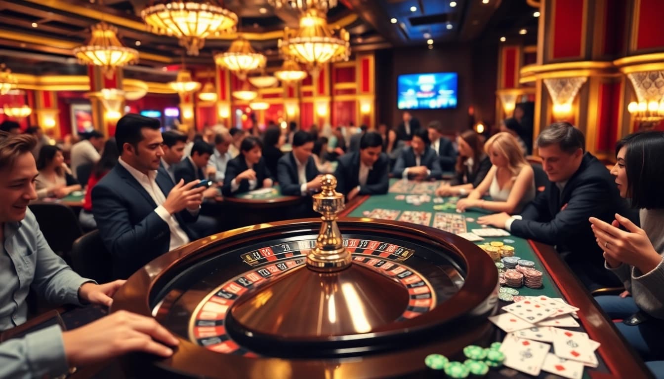 Engage in thrilling gaming at nhà cái mm88 with an exciting casino atmosphere featuring roulette and cards.