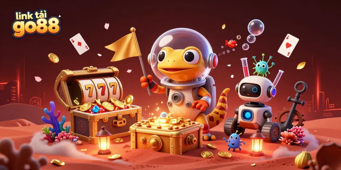 Engaging 3D illustration highlighting exciting link tải go88 for top-notch gaming and betting experiences.