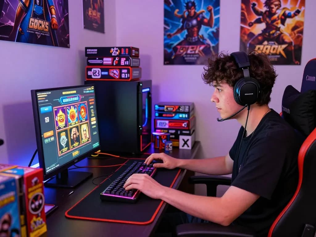 Pemandangan gaming online yang menarik menampilkan aksi slot gacor hari ini dengan grafis yang cerah dan pengaturan permainan.