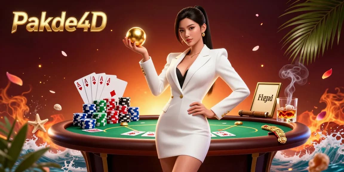Pakde4D introduces a luxurious casino experience with an Asian woman confidently handling a roulette ball.