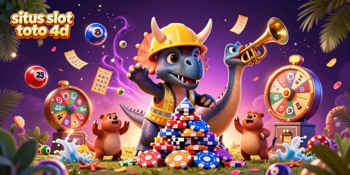 Engage in exciting gameplay at situs slot toto 4d with a dynamic scene of a colorful casino celebration.