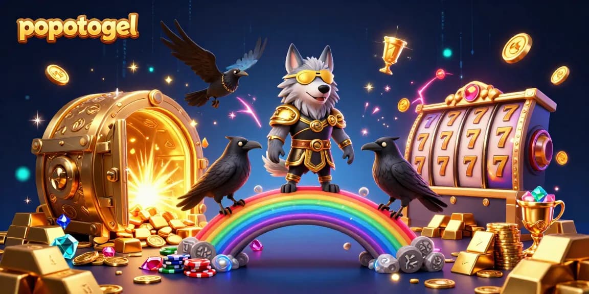 Experience the thrills at popotogel with Odin and his ravens amidst a dazzling casino scene.