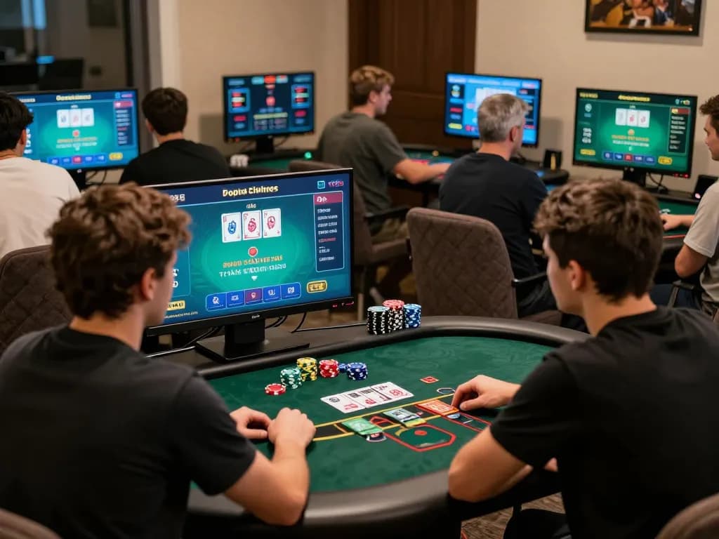 Players enjoying slot depo 5k online casino game with strategic gameplay and atmosphere.