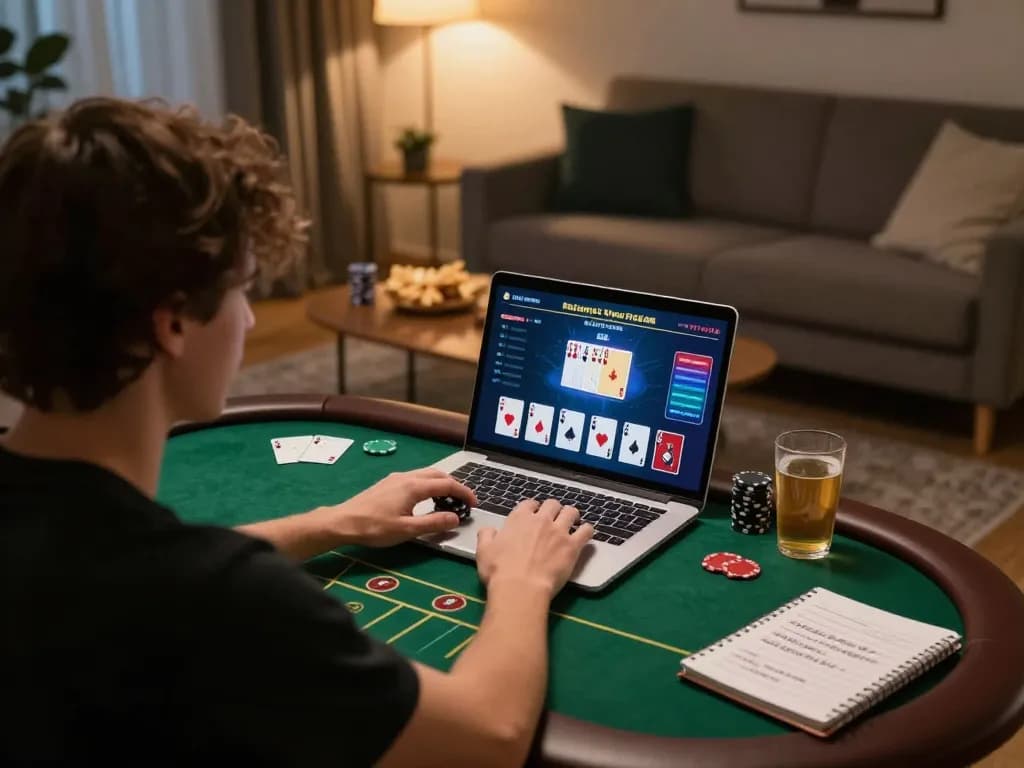 Player enjoying an online poker game with strategies on the table, highlighting 789club experience.