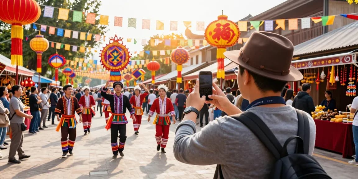 Keluaran HK ditampilkan di festival budaya yang meriah dengan penari tradisional, suasana penuh warna dan keceriaan.