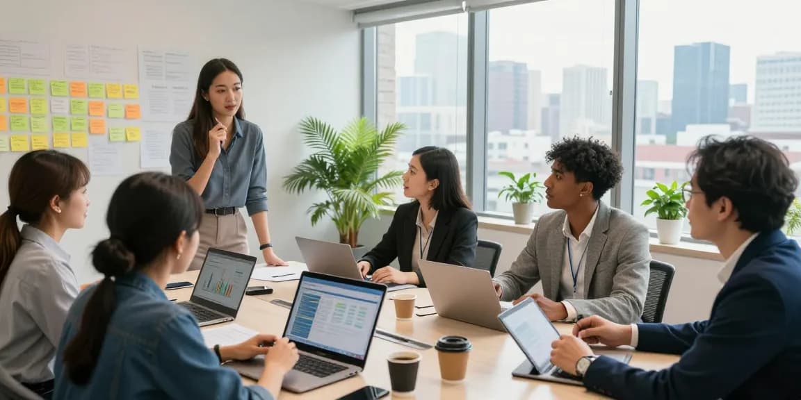 Kolaborasi bisnis di ruang kantor dengan komunikasi langsung di platform balak66.