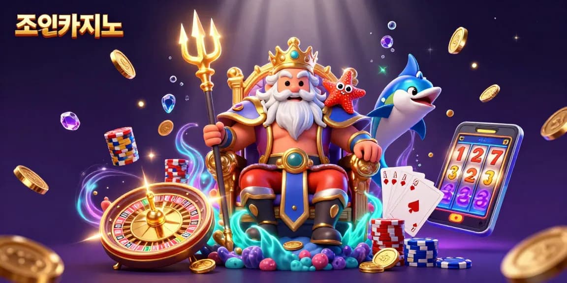 Experience 조이카지노 excitement with a vibrant 3D depiction showcasing thrilling games and bonuses.
