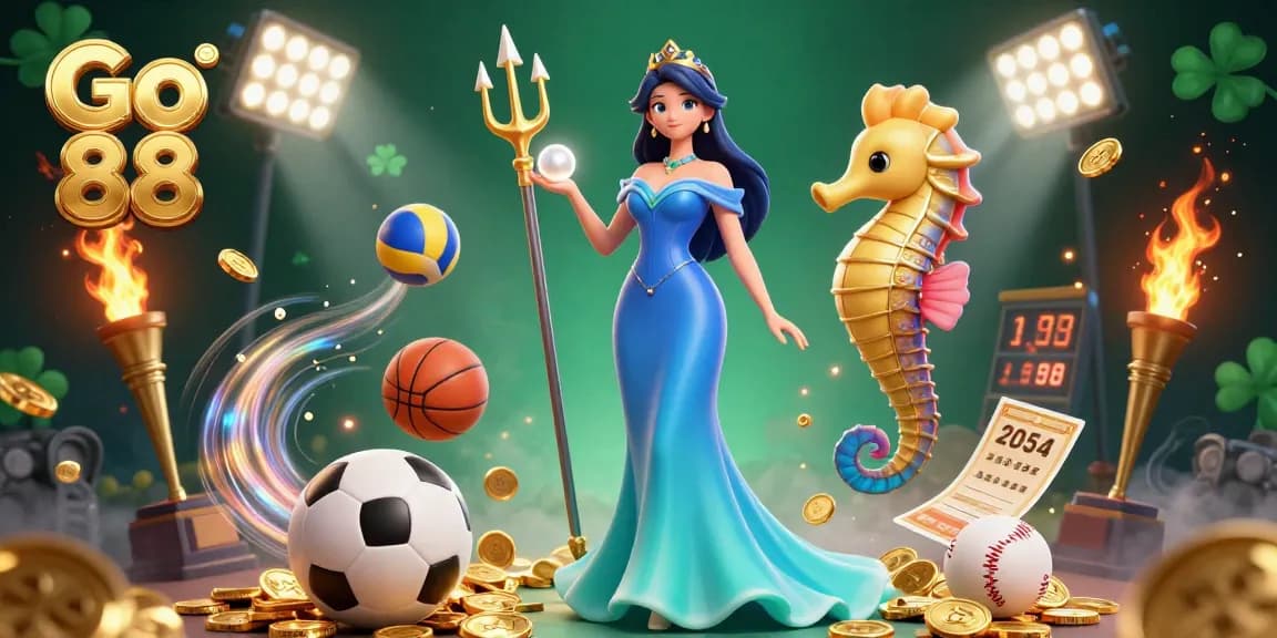 Engage with Go 88's thrilling atmosphere featuring dynamic sports elements and underwater treasures.
