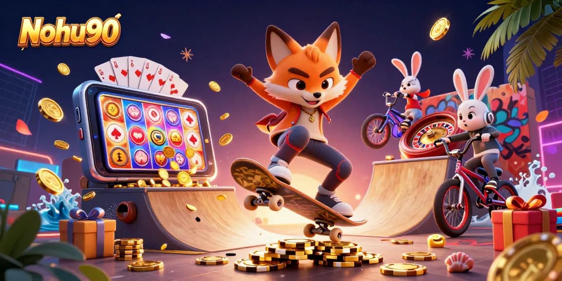 Nohu90 offers an exhilarating gaming experience with vibrant characters and dynamic casino gaming elements.