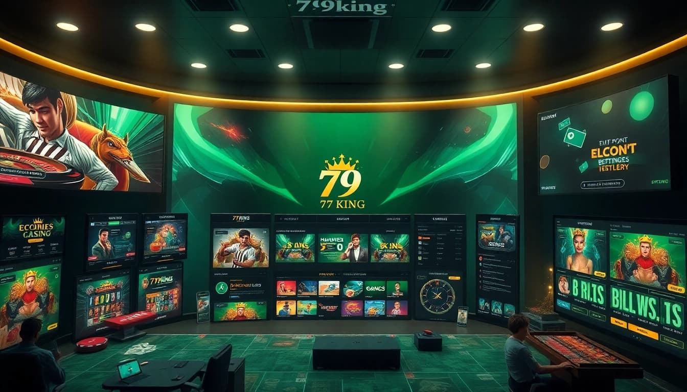 Ansprechende 79king Online-Glücksspielplattform mit Casino-Spielen und Sportwetten-Optionen, die Nutzer einlädt.