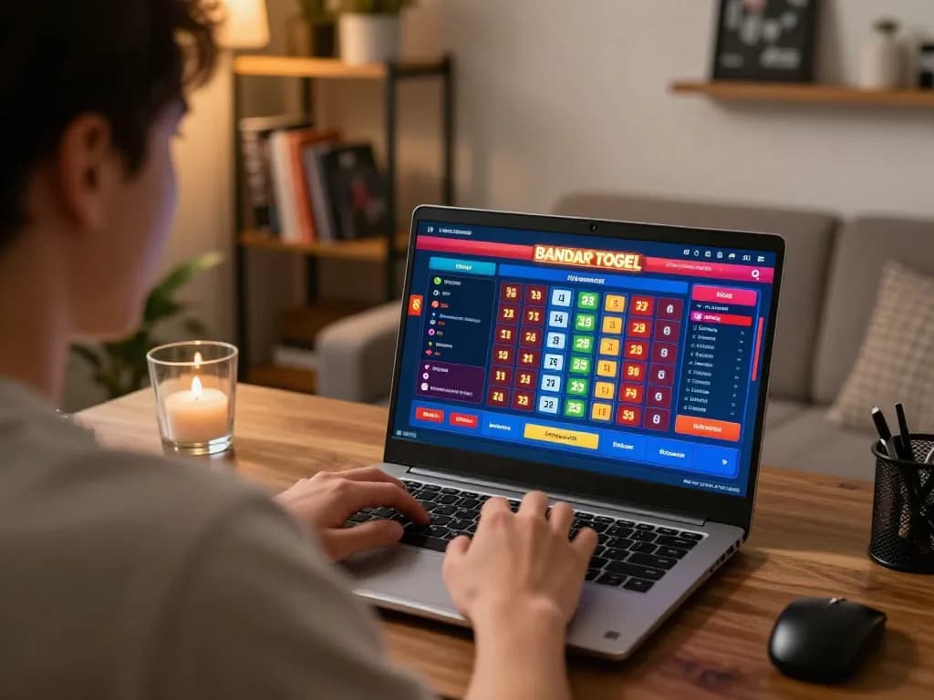Pemain yang terlibat bertaruh dalam permainan bandar togel langsung, menunjukkan kegembiraan perjudian online.