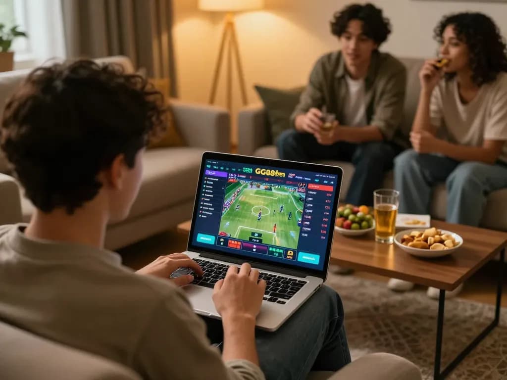Engaging in sports betting on GG88 while enjoying a social atmosphere.