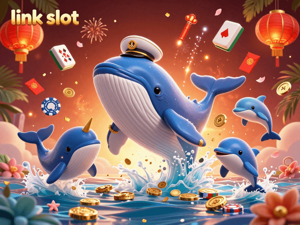 Experience the thrill with link slot as dynamic characters bask in a sea of casino excitement.