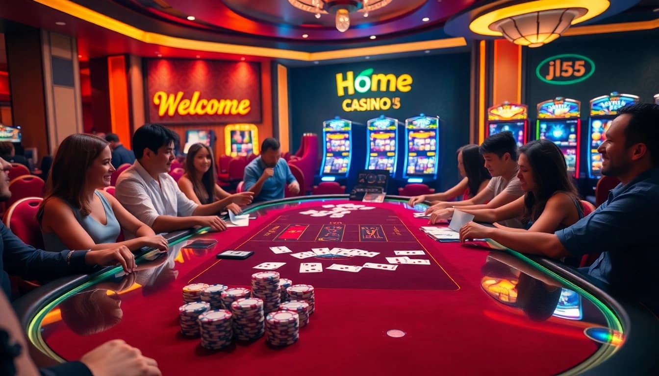 Experience luxury gaming at home jl55 with vibrant tables and enthusiastic players.