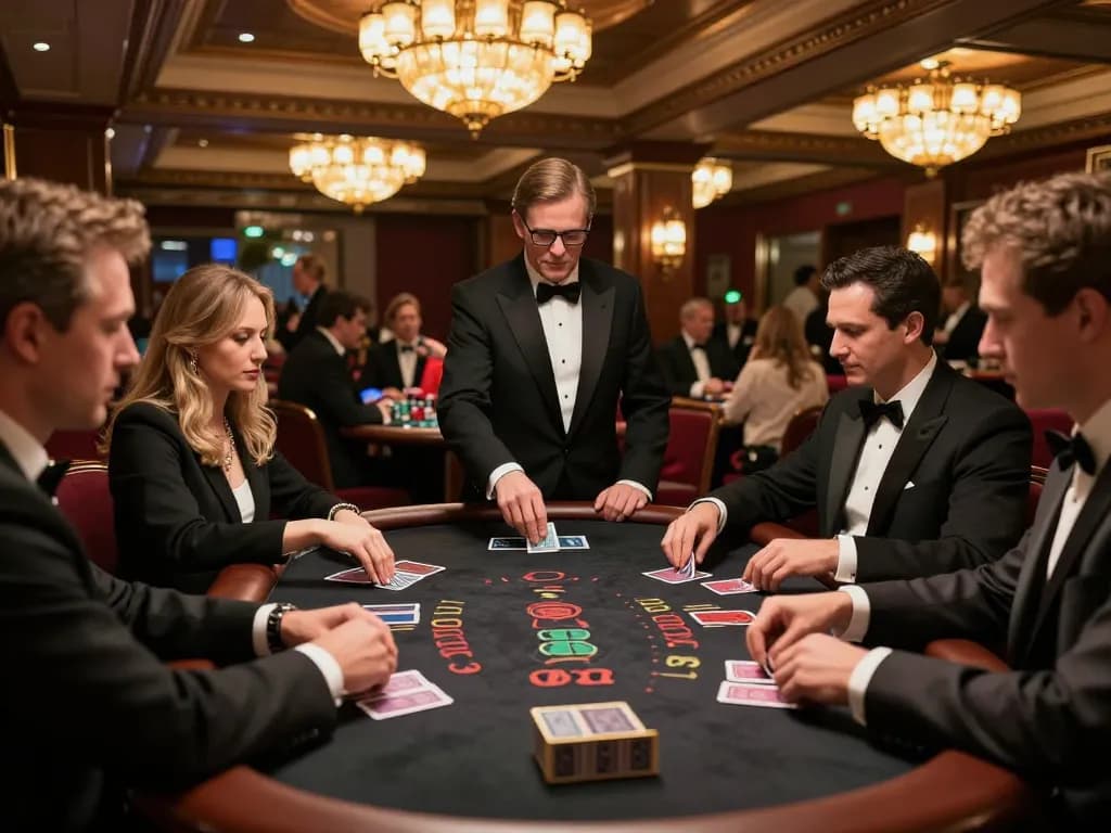Players engaging at the blackjack table in a GO8 casino, showcasing strategy and excitement.