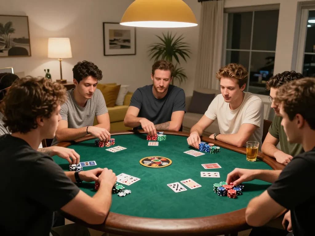 Kebet plataforma enhances poker night excitement as friends strategize over colorful chips.