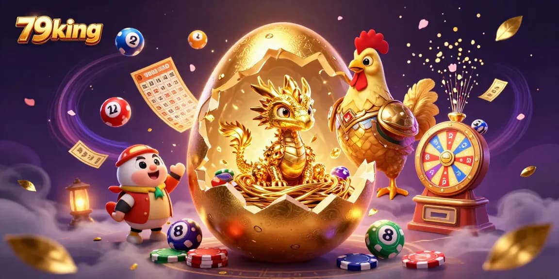 79king reveals vibrant lottery elements with golden treasures in this dazzling casino scene