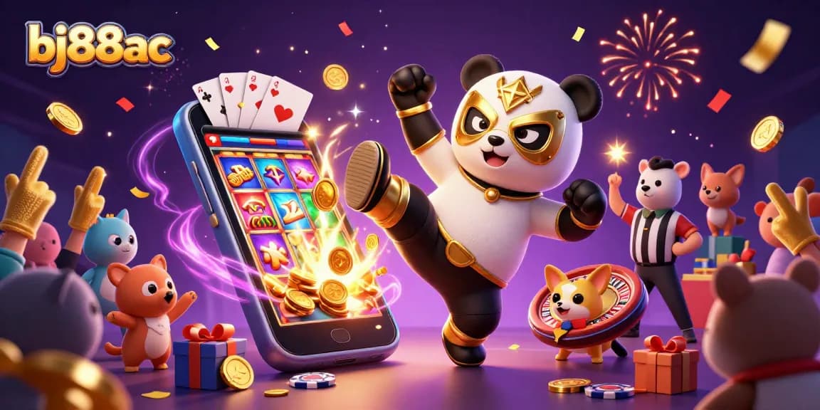 Experience thrilling gaming excitement with bj88ac in a vibrant casino-themed illustration.