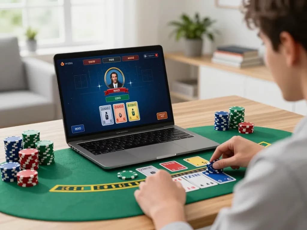 Experience strategic gameplay at LC88 with live dealer blackjack on a laptop