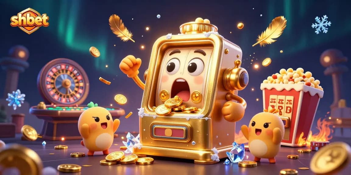 Experience excitement at shbet's slot machines as golden coins pour out of jackpot wins.