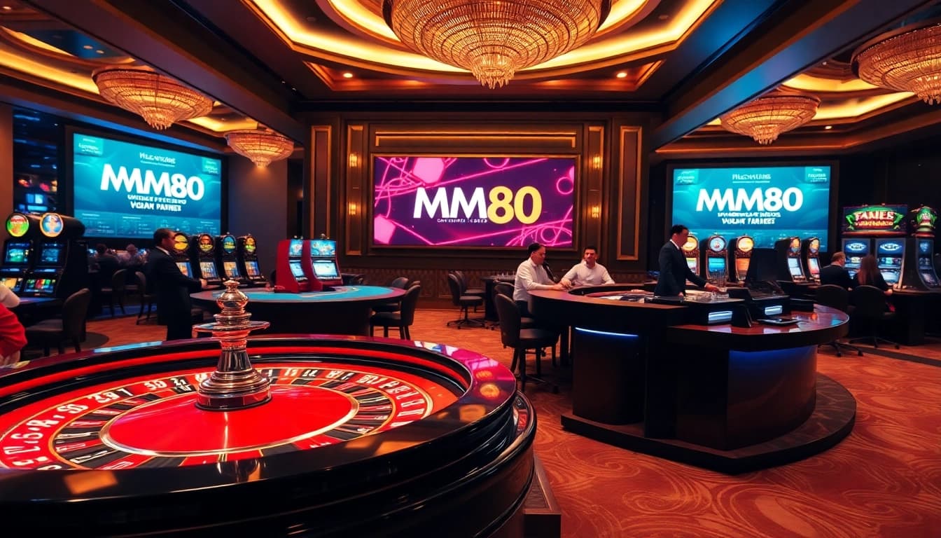 Experience the thrill of MM88 at a vibrant casino filled with roulette, poker, and slot machines.