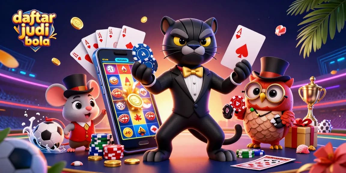 Join the excitement of daftar judi bola with stylish characters and dynamic sports betting elements.