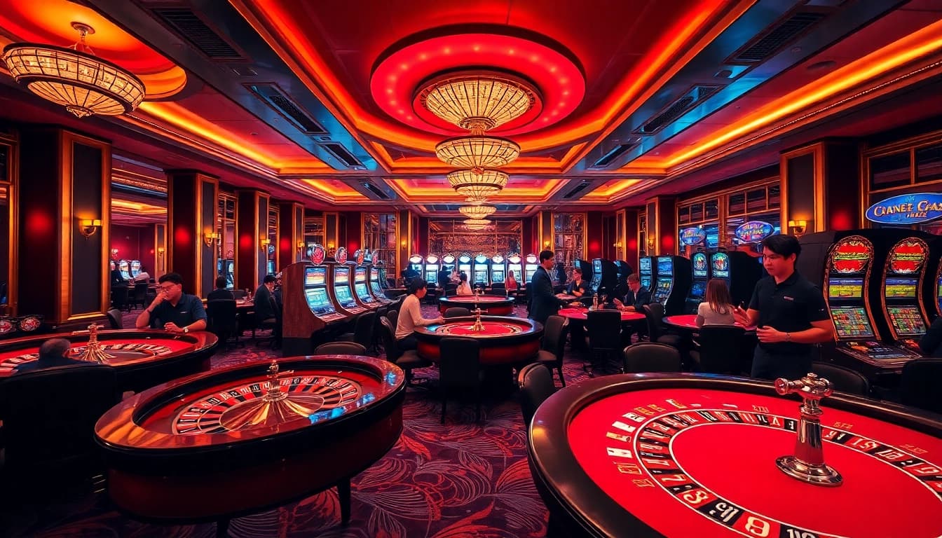 Experience the excitement of https://dn882.pro/ with vibrant casino gaming scenes featuring roulette and poker tables.