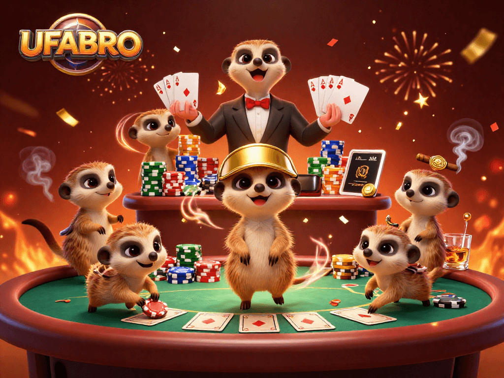 Experience the thrill of UFABRO’s casino with meerkats in action, showcasing elite betting excitement.