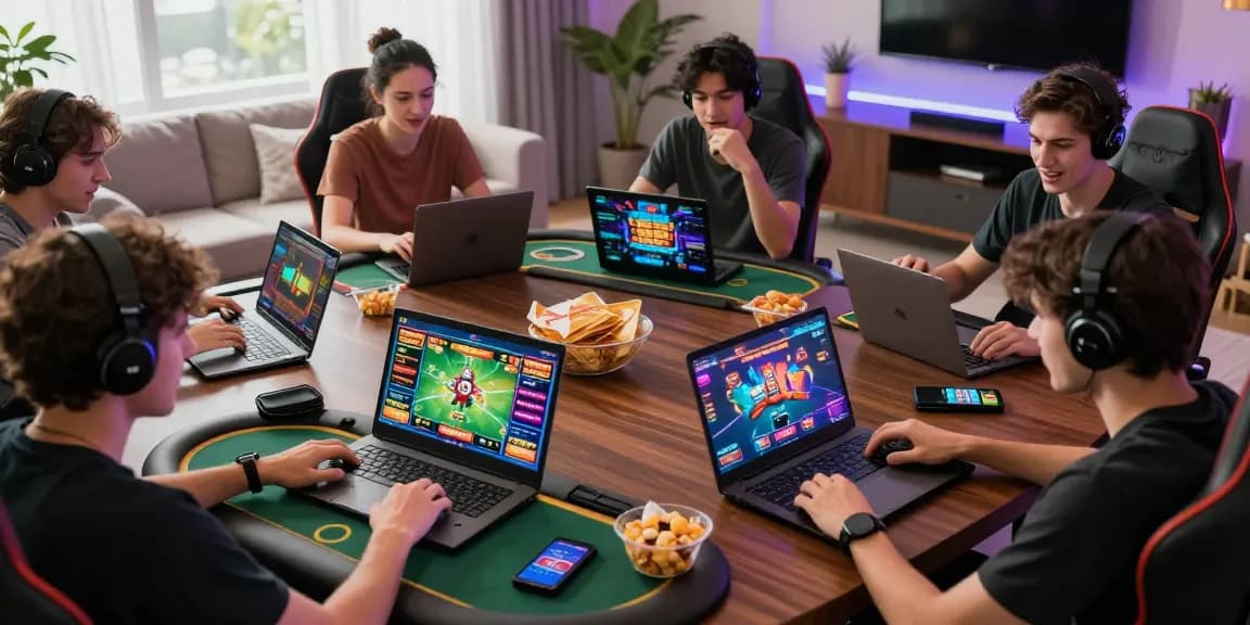 Engaged players at home enjoying games from https://gamebaidoithuong.is/, showcasing interaction and excitement.