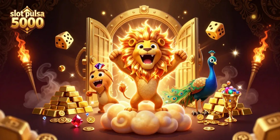 Mainkan slot pulsa 5000 dengan grafis menarik, menampilkan kekayaan dan keseruan permainan slot.
