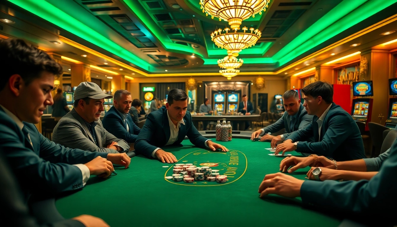 Engaging gameplay in an online casino reveals players in action at a poker table.