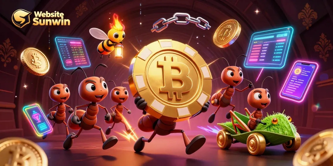 Engage with Website Sunwin experiences as ants orchestrate a heist in a dynamic, exhilarating casino scene.