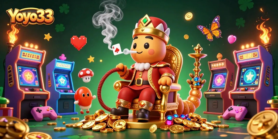 Engage with Yoyo33's colorful casino world, featuring unique characters and vibrant gaming symbols.