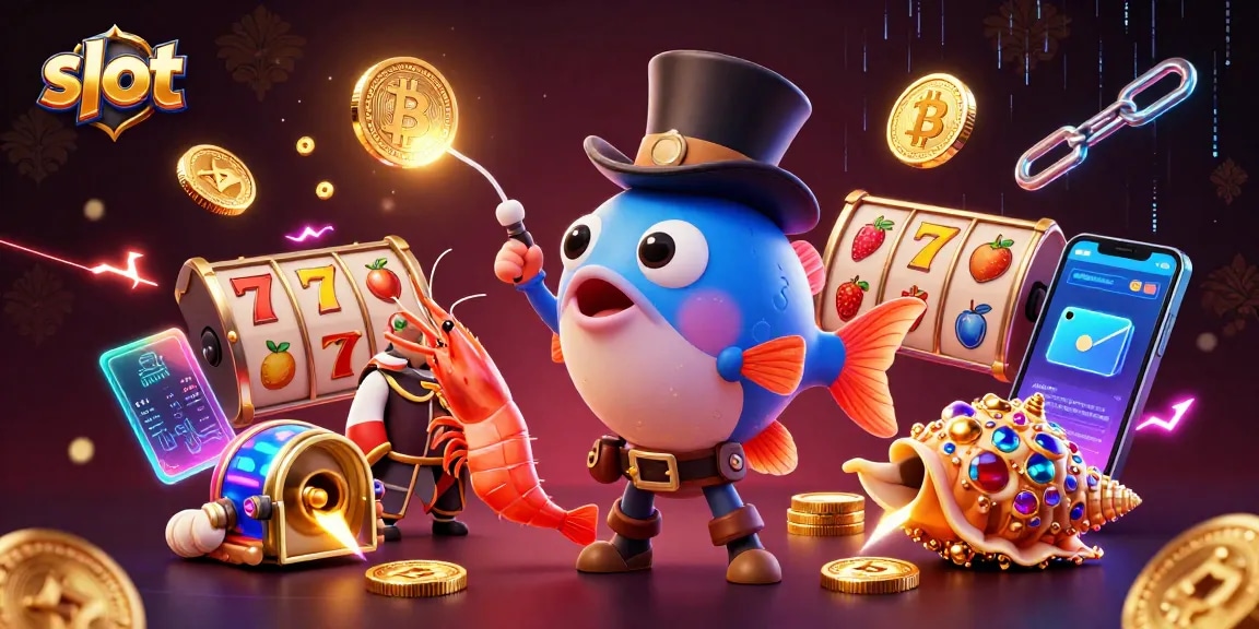Slot gacor menarik uang emas dengan karakter kartun laut yang menyenangkan.